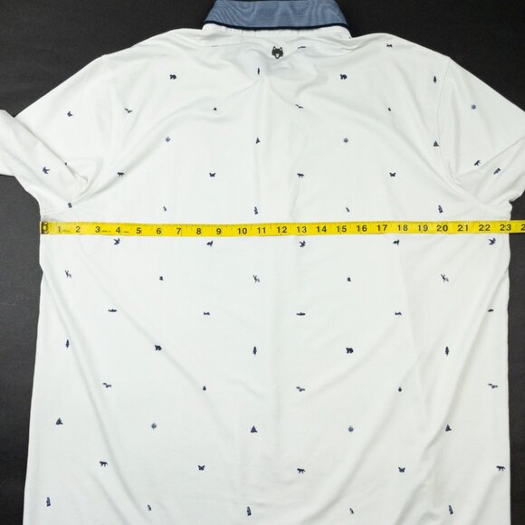 Greyson Spirit of Michigan Golf Polo Men's Large Wolf Print White Button-Down - Picture 10 of 14